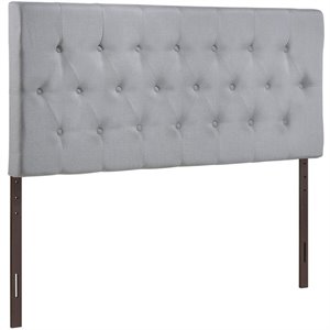 Hawthorne Collection Queen Tufted Panel Headboard in Sky Gray