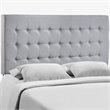 Hawthorne Collection Queen Tufted Panel Headboard in Sky Gray