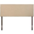 Hawthorne Collections Modern Fabric Upholstered Queen Panel Headboard in Beige