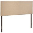 Hawthorne Collections Modern Fabric Upholstered Queen Panel Headboard in Beige