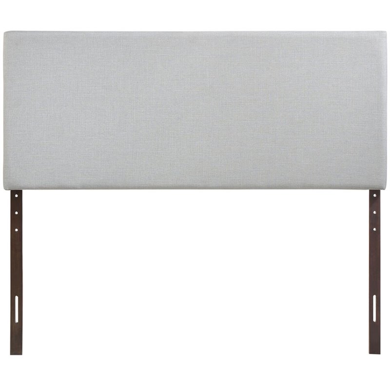 Hawthorne Collections Modern Fabric Upholstered Queen Panel Headboard in Gray
