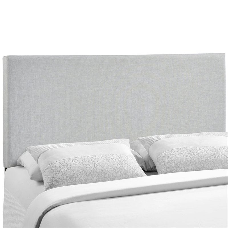 Hawthorne Collections Modern Fabric Upholstered Queen Panel Headboard in Gray