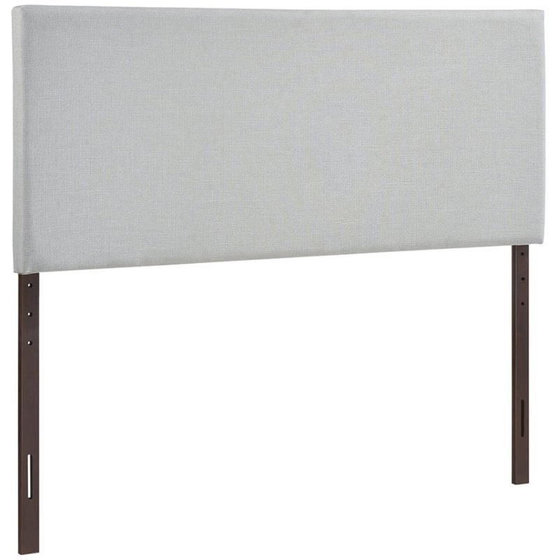Hawthorne Collections Modern Fabric Upholstered Queen Panel Headboard in Gray