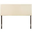Hawthorne Collections Modern Fabric Upholstered Queen Panel Headboard in Ivory