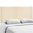Hawthorne Collections Modern Fabric Upholstered Queen Panel Headboard in Ivory