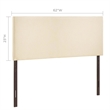 Hawthorne Collections Modern Fabric Upholstered Queen Panel Headboard in Ivory