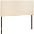 Hawthorne Collections Modern Fabric Upholstered Queen Panel Headboard in Ivory