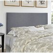 Hawthorne Collections Fabric Upholstered Queen Panel Headboard in Smoke Gray