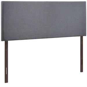 Hawthorne Collection Upholstered Queen Panel Headboard in Smoke
