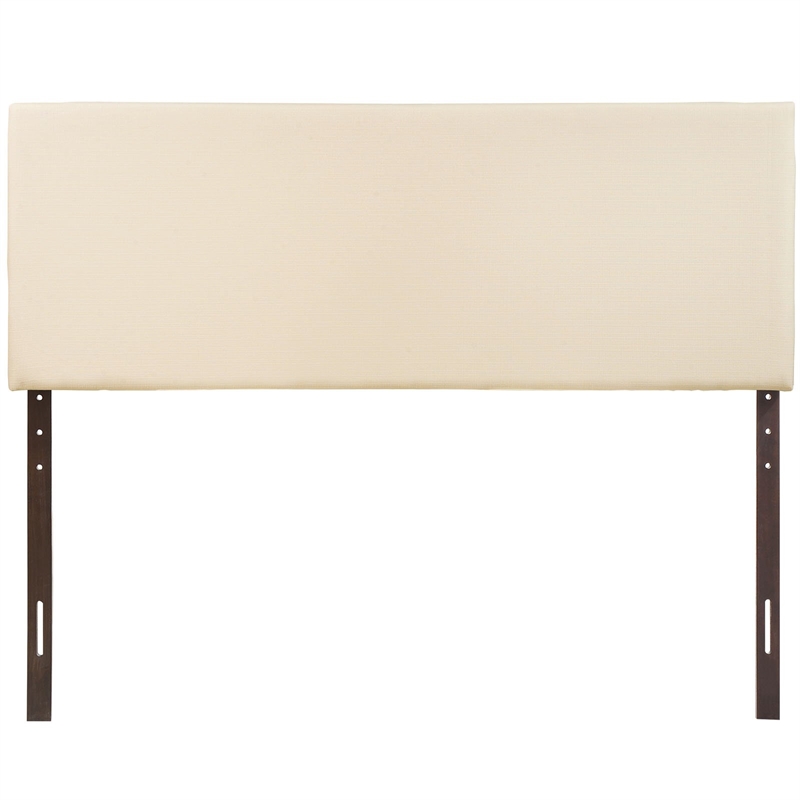 Hawthorne Collections Fabric King Panel Headboard with Particleboard in Ivory