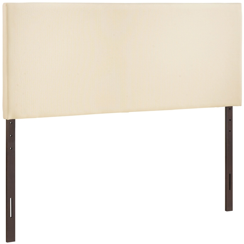 Hawthorne Collections Fabric King Panel Headboard with Particleboard in Ivory