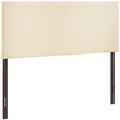 Hawthorne Collections Fabric King Panel Headboard with Particleboard in Ivory