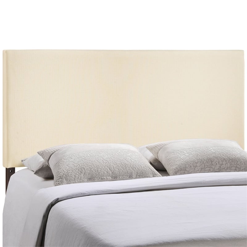 Hawthorne Collections Fabric King Panel Headboard with Particleboard in Ivory