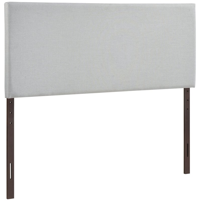 Hawthorne Collections Modern Fabric Upholstered Full Panel Headboard in Gray