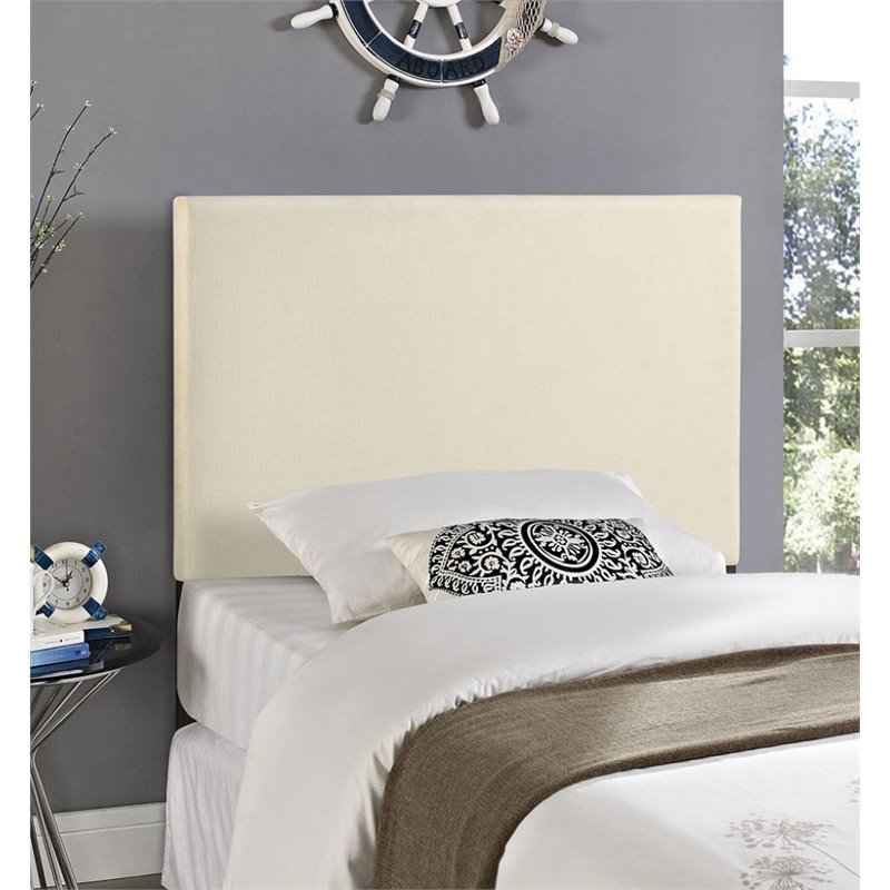 Hawthorne Collection Upholstered Twin Panel Headboard in Ivory