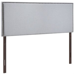 Hawthorne Collection Upholstered Queen Panel Headboard in Sky Gray
