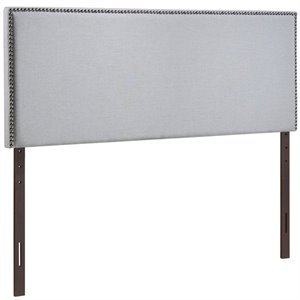 Hawthorne Collection Upholstered Full Panel Headboard in Sky Gray