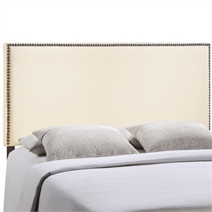Hawthorne Collection Upholstered Full Panel Headboard in Ivory