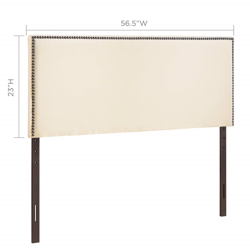 Hawthorne Collection Upholstered Full Panel Headboard in Ivory