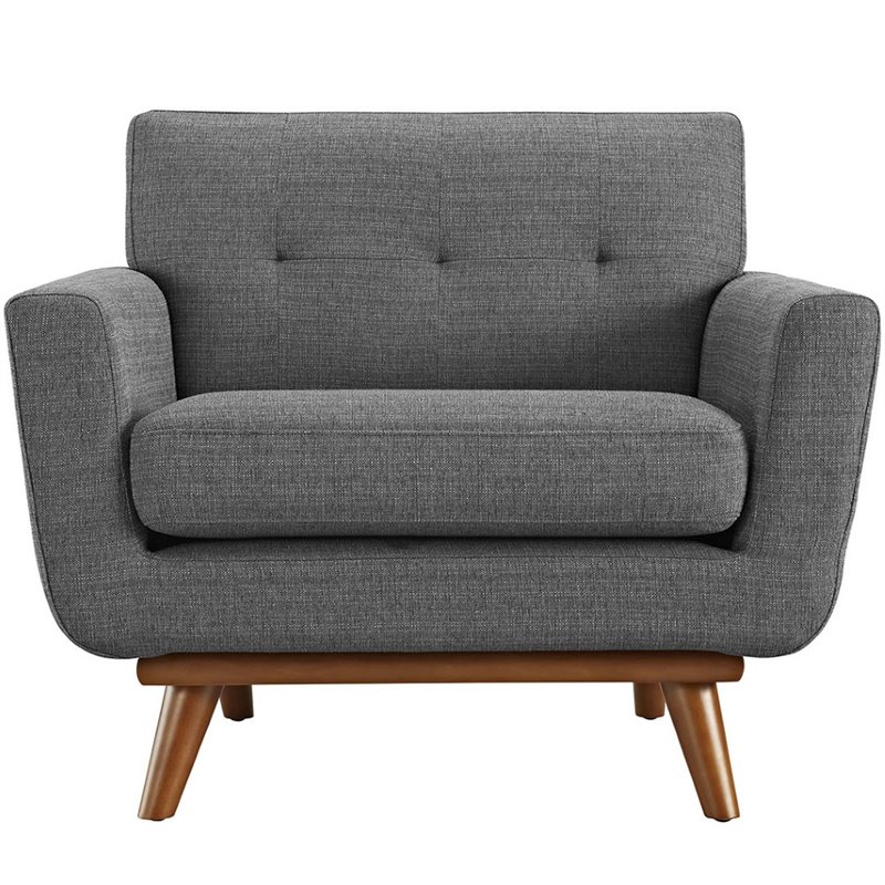 Hawthorne Collection Upholstered Accent Chair in Gray