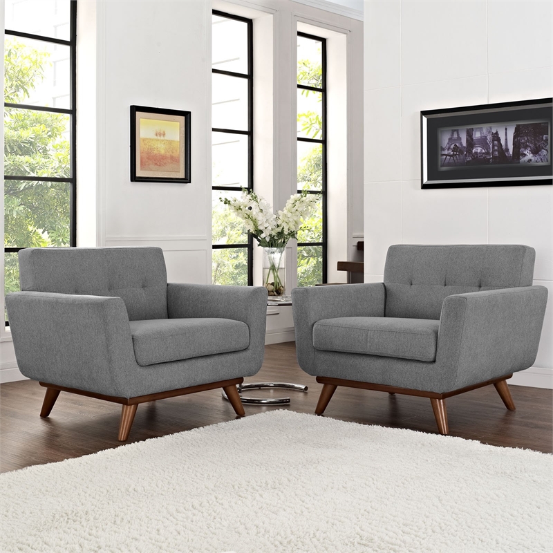 Hawthorne Collection Accent Chair in Gray (Set of 2)