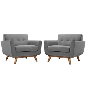 Hawthorne Collection Accent Chair in Gray (Set of 2)