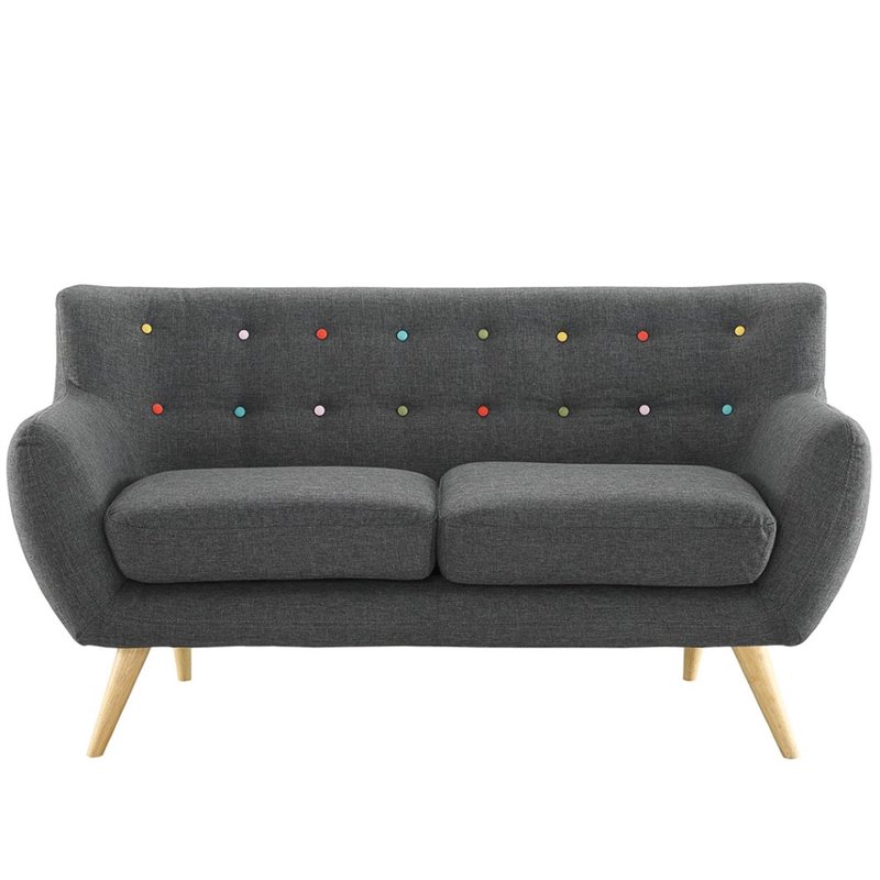 Hawthorne Collection Fabric Loveseat in Gray