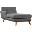 Hawthorne Collection Left Arm Chaise Lounge in Gray