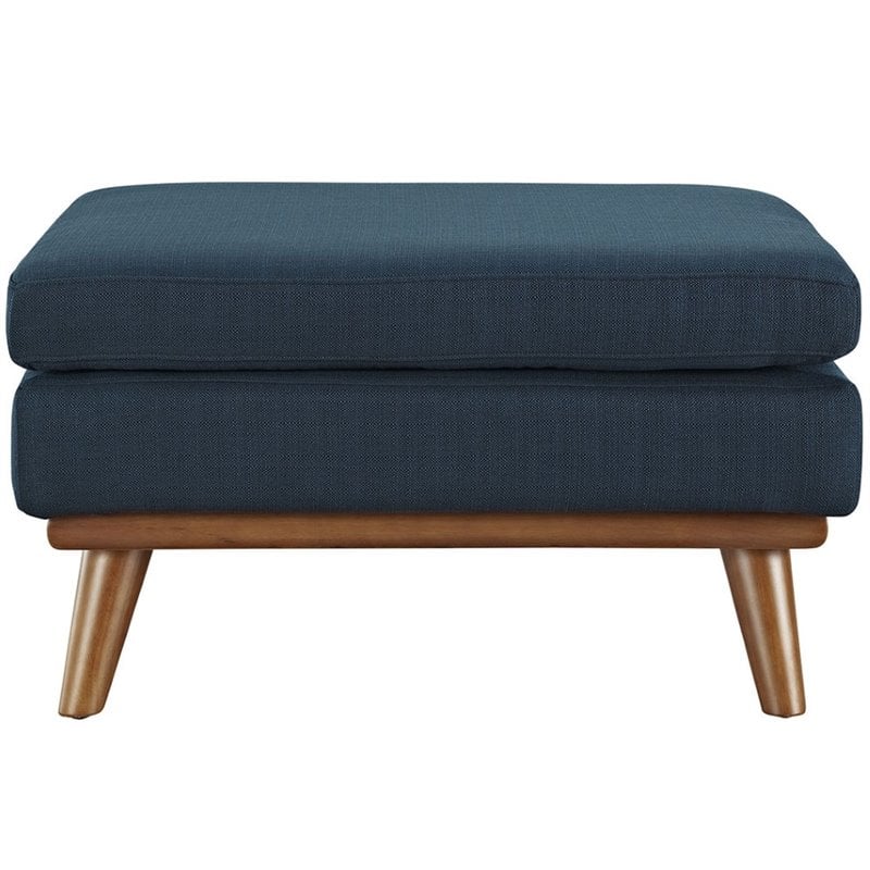 Hawthorne Collection Modern Fabric Ottoman in Azure