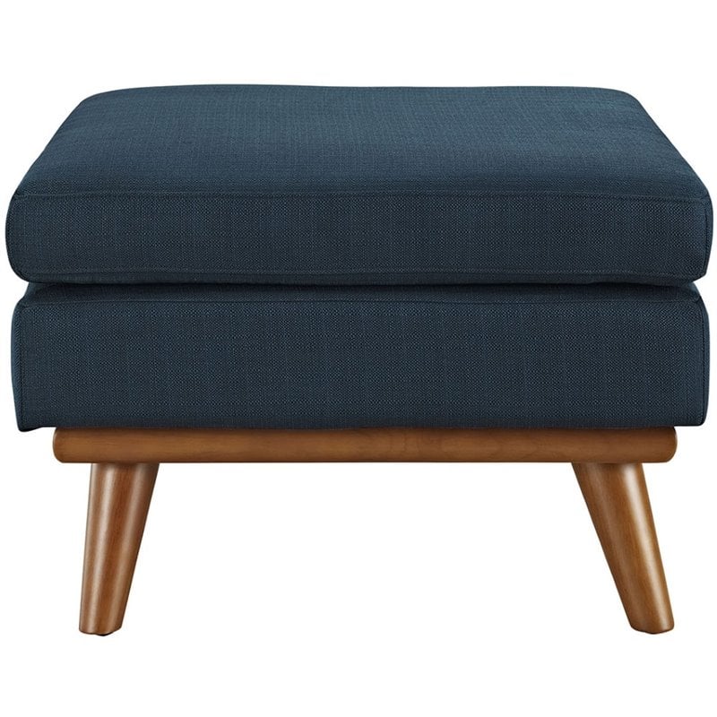 Hawthorne Collection Modern Fabric Ottoman in Azure