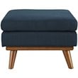 Hawthorne Collection Modern Fabric Ottoman in Azure