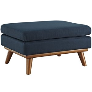Hawthorne Collection Modern Fabric Ottoman in Azure