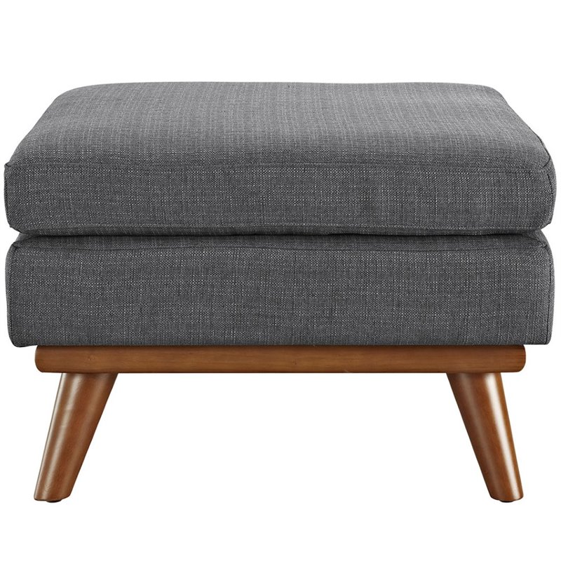 Hawthorne Collection Fabric Ottoman in Gray