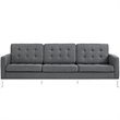 Hawthorne Collection Fabric Tufted Sofa in Gray