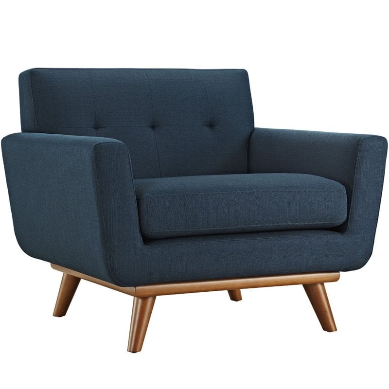 Hawthorne Collection Accent Chair with Ottoman in Azure