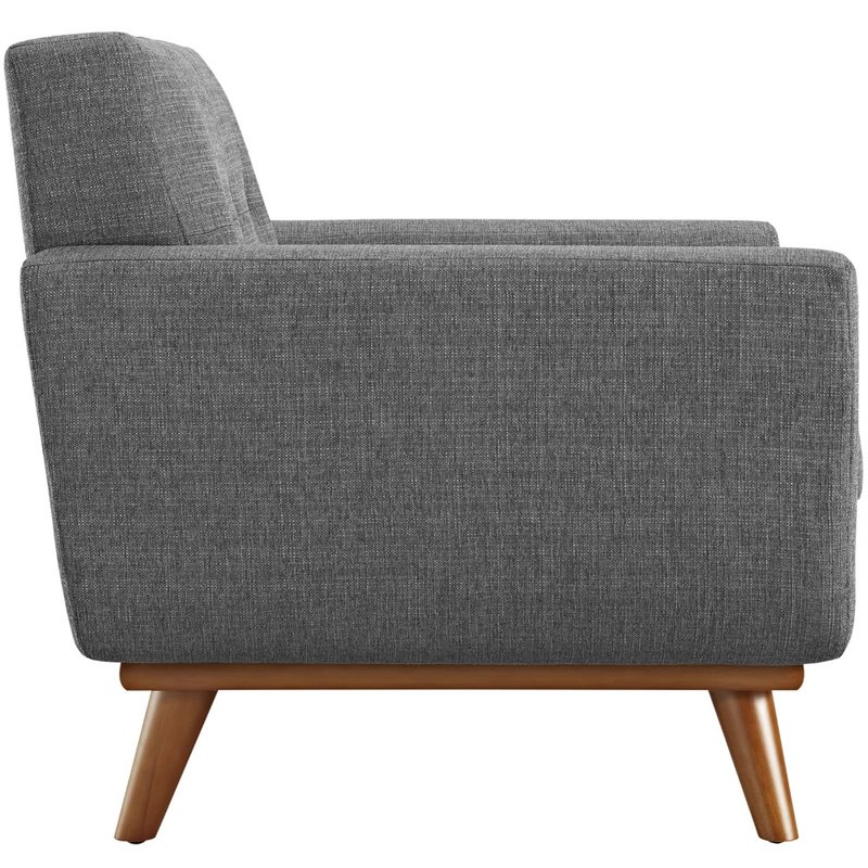 Hawthorne Collections Fabric Accent Chair with Ottoman in Gray