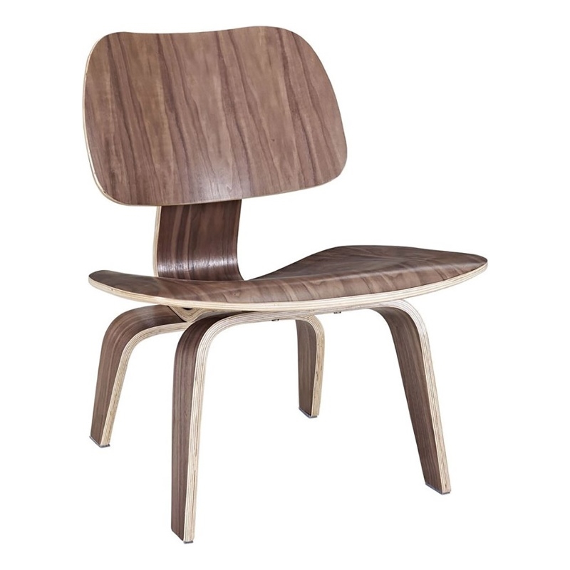 Hawthorne Collections Wood Walnut Accent Chair Rectangular Durable Molded Plywood 27