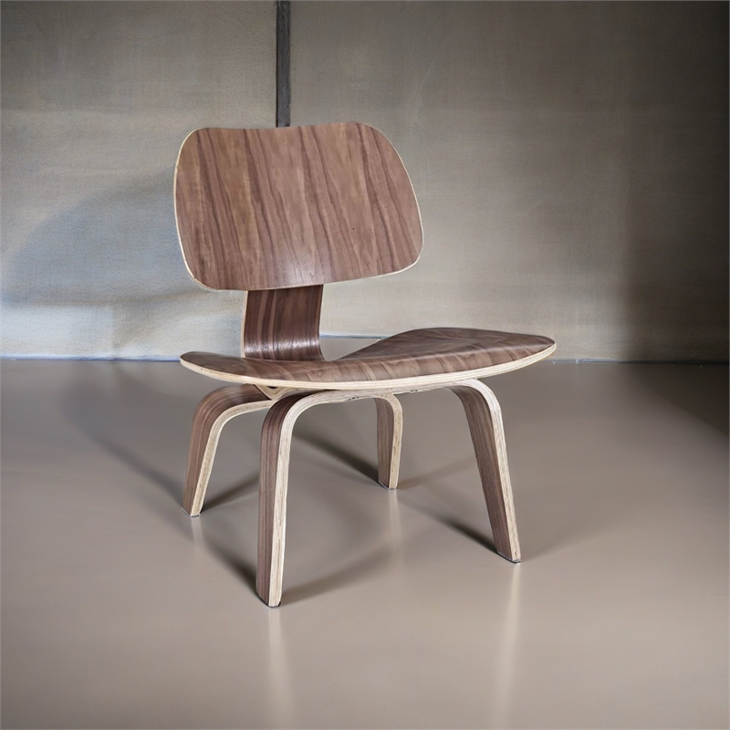 Hawthorne Collections Wood Walnut Accent Chair Rectangular Durable Molded Plywood 27