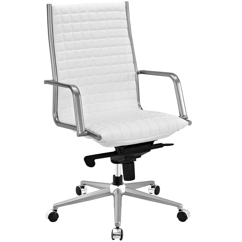 Hawthorne Collection High Back Faux Leather Swivel Office Chair In Hawthorne Collection High Back Faux Leather Swivel Office Chair In White