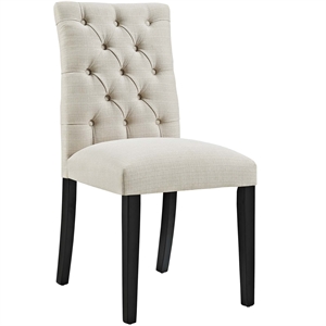 Hawthorne Collections 21&quot Modern Fabric Upholstered Dining Side Chair in Beige