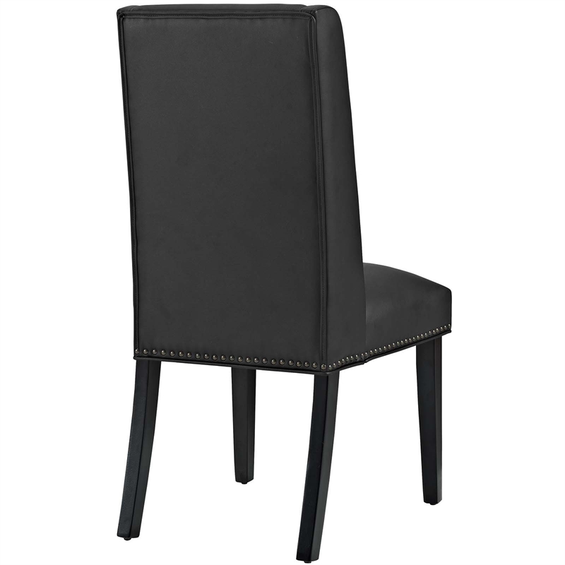 Hawthorne Collection Faux Leather Upholstered Dining Side Chair in Black