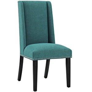 Hawthorne Collection Fabric Upholstered Dining Side Chair in Teal