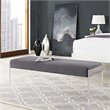 Hawthorne Collections Modern Velvet and Acrylic Bench in Gray