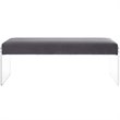 Hawthorne Collections Modern Velvet and Acrylic Bench in Gray