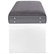 Hawthorne Collections Modern Velvet and Acrylic Bench in Gray