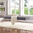 Hawthorne Collections Modern Velvet and Acrylic Bench in Gray