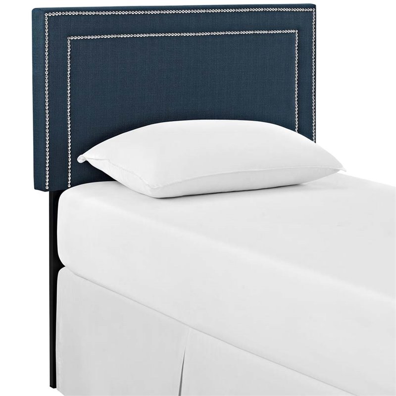 Hawthorne Collection Fabric Upholstered Twin Headboard in Azure