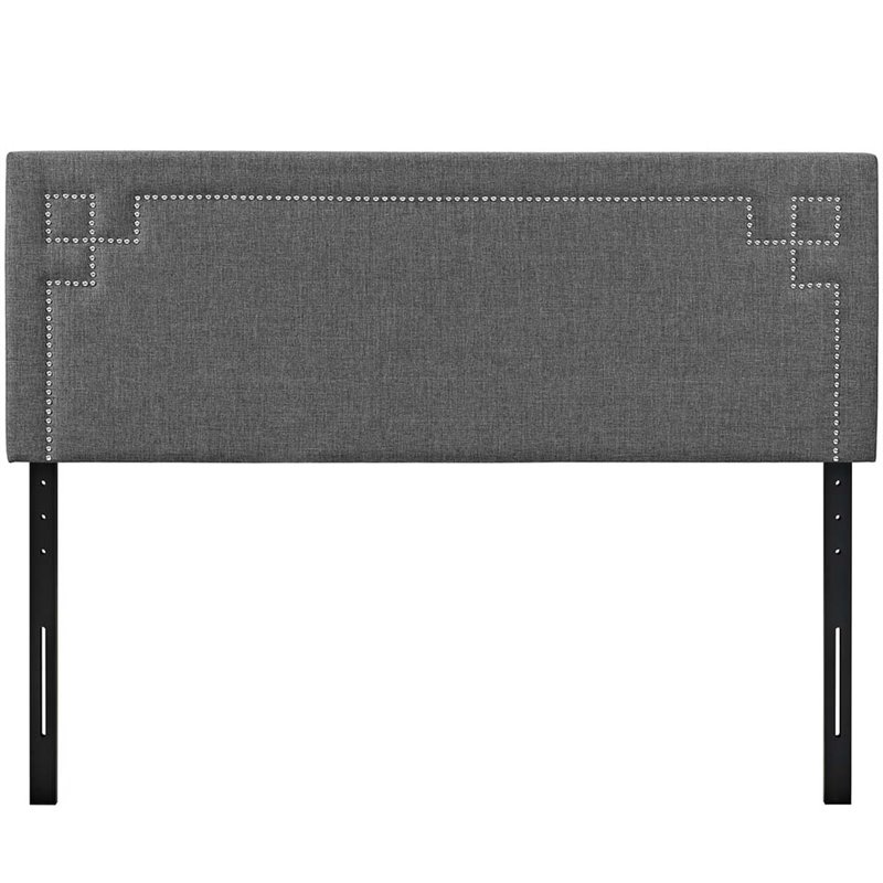 Hawthorne Collection Fabric Upholstered Queen Headboard in Gray