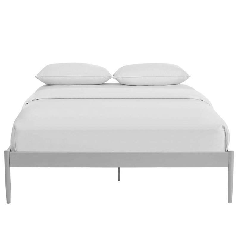 Hawthorne Collections Modern Metal Queen Platform Bed in Gray
