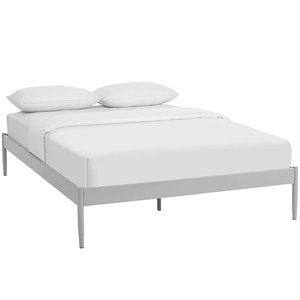 Hawthorne Collections Modern Metal Queen Platform Bed in Gray